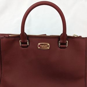 Michael Kors MK Leather Bag Reddish Brown Purse
